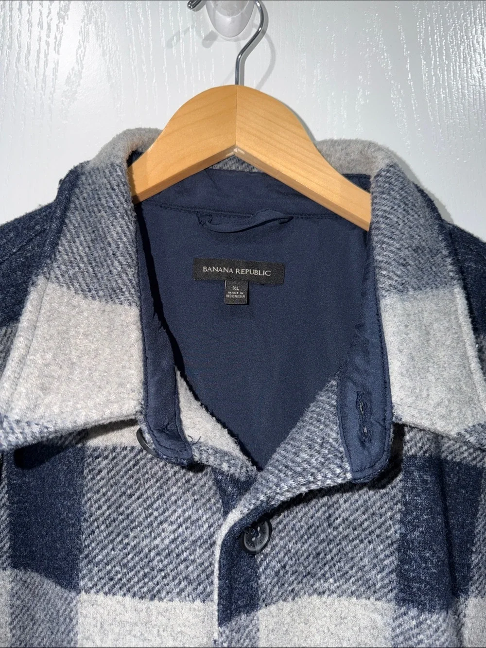 Banana Republic Men's Heritage Shirt Jacket Blue size xlarge flannel Heavyweight
